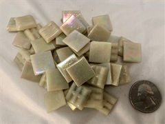 Cream Iridescent small square art tiles